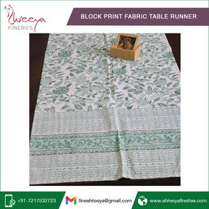 Camino de mesa tejido hecho a mano con estampado de bloque de mano de 100% algodón de una sola pieza - Product Image 5