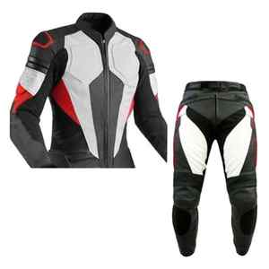 Customizable Leather Racing Suit with <b>Padded</b> Knees Elbow Active Bottoms with Customized Logo for Motorbike for Spring Season - Product Image 1
