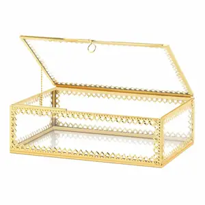 copper and glass clip square box