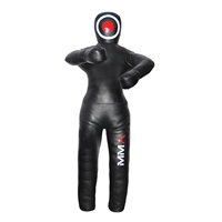 Mannequin de grappling MMA Jiu Jitsu, sac de frappe sur pied en cuir PU noir pour Jiu Jitsu Brésilien (BJJ), rempli de sable