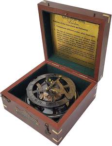 Brass Nautical - 5 Inches Large Sundial Compass in Rosewood Case <b>Top</b> Grade Calibrated Vintage Gift by calvin handicraft - Product Image 6