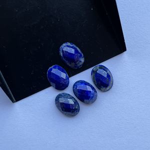 10mm 12mm naturel Lapis Lazuli pierre ovale Checker Rose coupe Flatback Cabochon pierres précieuses directes approvisionnement en gros du fabricant - Product Image 3