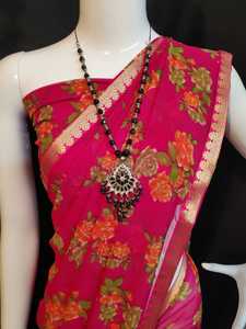 Georgette multi couleur nouveau designer saree dentelle bordure avec chemisier non cousu pièce prix le plus bas par alphanumero corporation vêtement - Product Image 6