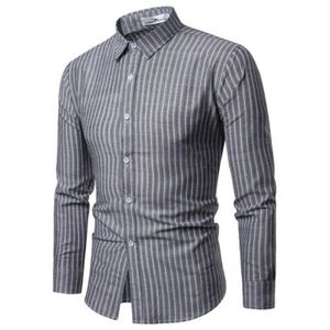 Camisa informal de algodón personalizada al por mayor, camisas de vestir formales de oficina para hombre de talla grande de manga larga con cuello vuelto - Product Image 3