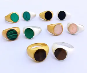 Sterling Silver 925 Gold Plated Supplier Wholesaler Custom Made Handmade Cheap Man Low MOQ Trendy Unique Multi Gemstone Rings
