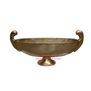 Centro de mesa de Metal para decoración de boda, cuenco de flores con forma de barco antiguo de oro, de alta calidad - Product Image 1