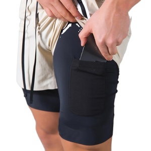 Pantalones cortos impermeables de secado rápido para hombre, ropa para hacer senderismo, correr, entrenamiento, informal, cantidad personalizada, licra, técnica antiimagen - Product Image 1