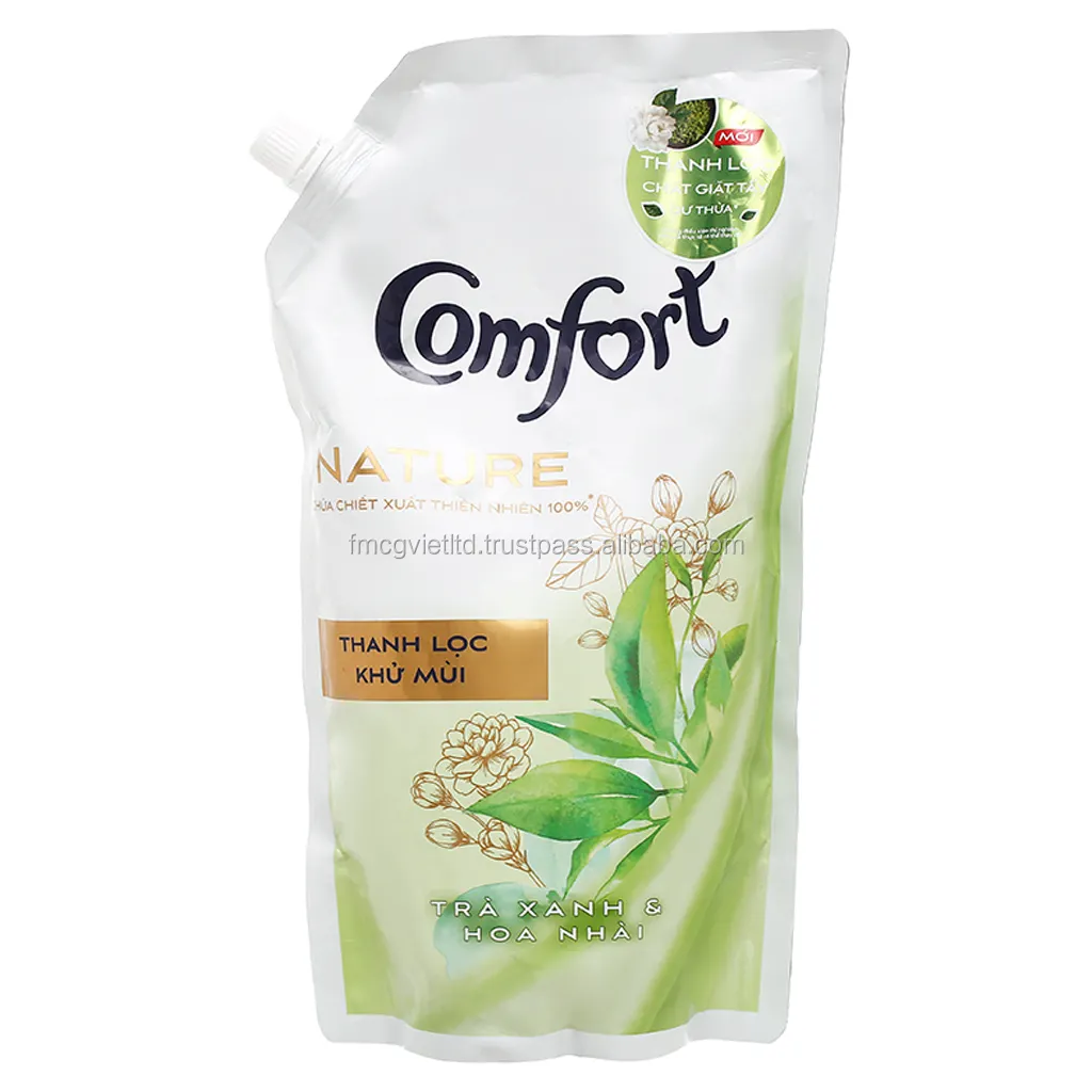 Comfort Fabric Softener Nature Green Tea & Jasmine Scents Pouch 1.5l x 9 - Best Selling Fabric Conditioner