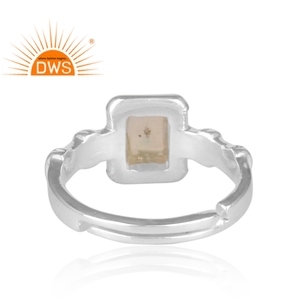 Bague réglable en pierre précieuse naturelle, opale de feu rouge, en argent 925, bijou fait à la main, vente en gros - Product Image 4