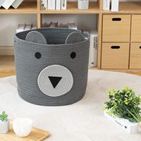 Panier pliable en corde de coton ours Animal avec poignées pour jardinière enfants panier à linge rangement de jouets fait à la main Vietnam