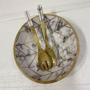 À la mode décoratif bois émail autocollant impression bol fruits bol plats vaisselle décor à la maison maison hôtel Restaurant vaisselle ensemble - Product Image 3