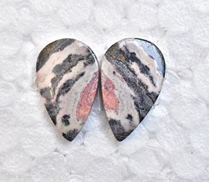 Pareja de Cabujones de Jaspe de Porcelana de Alta Calidad para Joyería, Hechos a Mano, Color Rosa, 15-35mm - Product Image 2