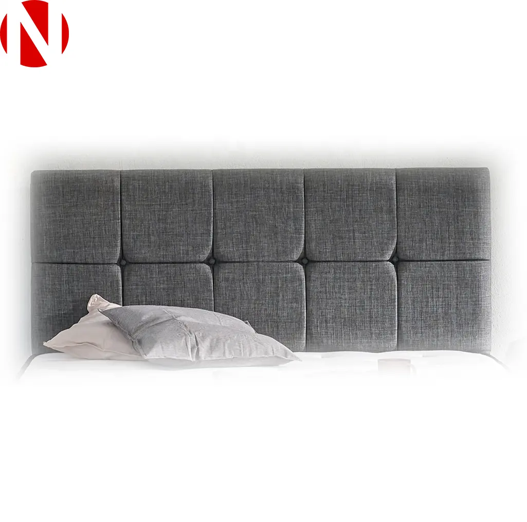 Headboard Greypedic Bed Modern Padded Square Frames Cotton Grey Fabric 90 cm for Room Furniture made in Turkey, wholesale,