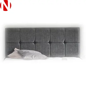 Kopfteil Graues Bett Moderne gepolsterte quadratische Rahmen Baumwoll grauer Stoff 90 cm für Zimmer möbel made in Turkey, Großhandel,