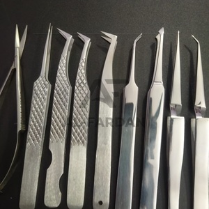 Pince à épiler russe pour extension de cils, finition argentée, méga pointe en fibre d'acier inoxydable, ciseaux à ressort pour sourcils - Product Image 5