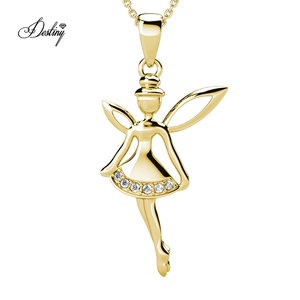 Piccolo fiore fiabe ciondolo dasini gioielli in argento Sterling/ottone impreziosito da cristalli Swarovski <span class=keywords><strong>collana</strong></span> all'ingrosso - Product Image 5