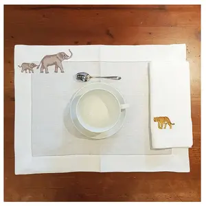 Handmade Hemstitch Placemat, Thêu 100% Cotton Quang Thanh