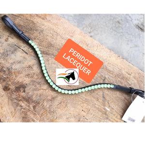 สายคาดหน้าผากม้าคริสตัลเคลือบเงาเพอริดอท 8 มม. ดีไซน์หรูหรา ทันสมัย สำหรับกีฬาขี่ม้า แบบเปิดด้านหลัง พร้อมแถบกาว - Product Image 2