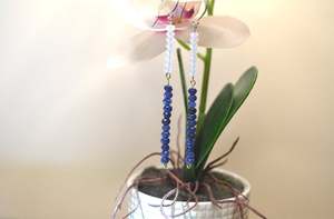 92.5 Sterling Silver Naturel Blanc Opale Et Saphir Gemme Perles À Facettes À La Main Déclaration Boucles D'oreilles En Gros - Product Image 5