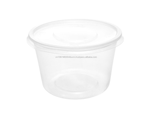 Round Shape <b>Plastic</b> Food <b>Container</b> with Lid Microwave Safe PP <b>Plastic</b> Transparent <b>clear</b> Packing Food Manufacturer in Vietnam - Product Image 5