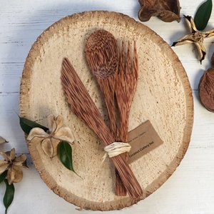 Juego de Cubiertos Ecológicos de Madera de Coco Hechos a Mano, Cuchillo, Cuchara, Tenedor, Kit Completo de Fábrica Vietnamita, Exportación Sostenible al por Mayor - Product Image 3