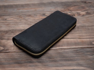 กระเป๋าสตางค์หนังยาวแนวธุรกิจวินเทจทำด้วยมือสำหรับผู้ชาย BRS-0046 - Product Image 4