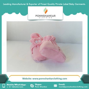 Meilleur prix 100% chaussons en coton biologique pour nouveau-nés pour garçons filles hiver été avec semelle intérieure en cuir supérieure tricotée - Product Image 2