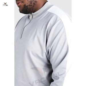 En gros Survêtement de sport et de jogging à col montant et fermeture éclair 1/4, anti-rétrécissement, respirant, séchage rapide, écologique, grande taille, motif uni - Product Image 3