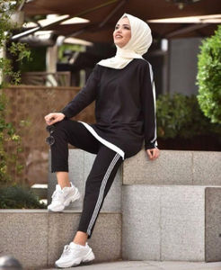 2022 cheap Fashion Zipper Tops and <b>Skinny</b> <b>Joggers</b> Sports Women Training Tracksuit - Product Image 6