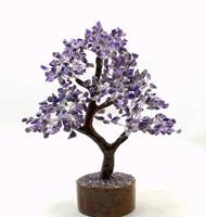 Arbre à Monnaie Bonsaï en Améthyste avec 300 Perles de Cristaux Naturels pour Guérison des Chakras, Décoration Feng Shui, Cadeau de Bureau