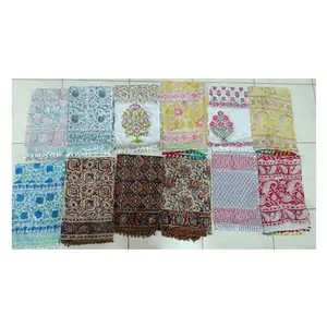 Venta Directa de Fábrica, Bufandas de Algodón con Estampado en Bloque de Fabricante Indio - Product Image 1