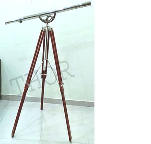 กล้องโทรทรรศน์พื้น40นิ้วทำจากทองเหลืองทะเลพร้อมขาตั้งไม้ขาตั้งกล้องโครเมี่ยมตกแต่งด้วยกล้องส่องทางไกลตาเดียวที่สง่างาม - Product Image 2