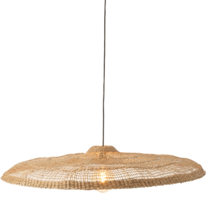 Pantalla de Lámpara Redonda Plana de Pasto Marino, Decoración Navideña Ecológica Hecha a Mano, Producto Natural de Lujo Hecho en Vietnam - Product Image 2