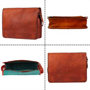 Xu hướng cổ điển chính hãng Da Crossbody fullflap máy tính xách tay cặp cho nam giới và phụ nữ Messenger Túi unisex allb0128 - Product Image 5