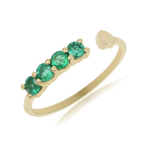 แหวนเงินสเตอร์ลิง925ชุบทองพร้อมแหวนเพทายวงแหวนนิรันดร์ - Product Image 3