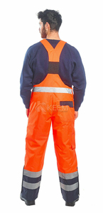 High Visibility Bib Pant Safety Rain Gear Hi Vis, Waterproof, Reflective, Work Overalls for Men Orange, Yellow-Green - Product Image 5