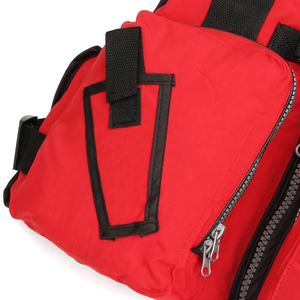 Gilet de pêche en toile personnalisé rouge, randonnée de la chasse du journal, camaman gilet multi-poches pour hommes cargos Safari gilet gilet - Product Image 5