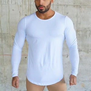 T-Shirt manches longues pour homme, 100% coton, de couleur noire, vêtement de sport - Product Image 4