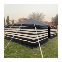 Tenda Kanvas Mewah Motif Garis Hitam & Putih BC, Tempat Berteduh Majlis Arab Timur Tengah untuk Hiburan Luar Ruangan di Gurun