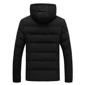 Chaqueta de burbuja acolchada de calidad superior para hombre informal con estilo, cortavientos con aislamiento cálido con sudaderas con capucha de color negro - Product Image 2