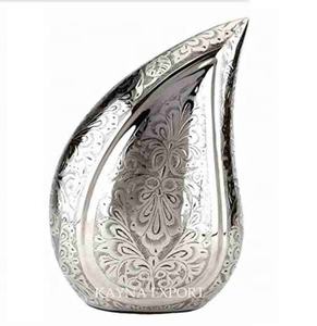 ARTESANÍA LATÓN MACIZO HERMOSA URNA DE LÁGRIMA GRABADA NIQUELADA PARA UNO AMADO CENIZAS VENTA SUPERIOR PRECIOS DISPONIBLES - Product Image 1