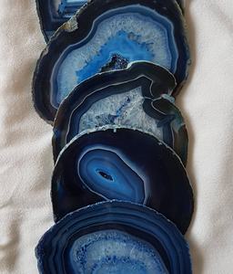 Best Selling Carved Blue Agate <b>Coaster</b> Natural Semi-Precious Stone Craft for Home Decor Feng Shui Souvenir with <b>Crystal</b> Gemstone - Product Image 2