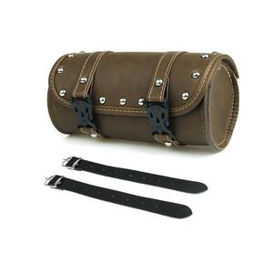 Motocicleta-Universal PU cuero transpirable bicicleta-Scooter PU cuero sillín bolsa herramienta Sissy-Bar Roll-bolsas de almacenamiento con correas - Product Image 1