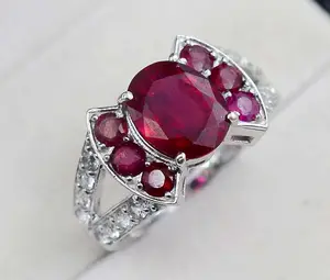 Top Veeleisende Natuurlijke Ruby 10X8 Mm Ovale Edelsteen 925 Sterling Zilveren Handgemaakte Ring Voor Vrouwen Door Fabrikant Leverancier uit India