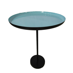 Mesa de centro de acero inoxidable, mesa lateral de lujo moderna con acabado de cobre - Product Image 3