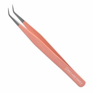 Professional Eyelash Volume Str Angle 6mm 45deg Tweezer Tip Satin and Orange with Your Company Logo, New Arrival Eyelash Tweezer - Product Image 3