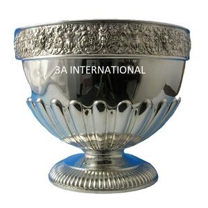 ชุดเครื่องครัวสีเงินขัดเงา ชามเสิร์ฟผลไม้ ชามใส่อาหารเคลือบนิกเกิล ชามเสิร์ฟแบบโบราณ ชามเสิร์ฟผลไม้ - Product Image 1