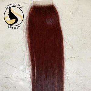 Vente chaude 99J Vin Coloré Droite 100% Humain Vierge Fermeture et Frontale Transeparent Dentelle Petit Noeuds Pour Les Femmes Noires - Product Image 2