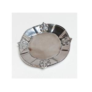Bandeja de servicio de metal de aluminio decorativa martillada a mano SilverBloom Aurora Tray PebbleServe DewDrop Dish FloraMetal - Product Image 3