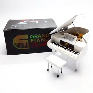 Miniature Grand piano White Wooden Handmade Musical Gift Exquisite gift